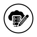 Edit, database, data icon. Black vector graphics Royalty Free Stock Photo