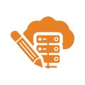 Edit, database, data icon. Orange vector graphics Royalty Free Stock Photo