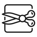 Edit digital scissors icon outline vector. Stroke tool