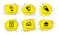 Edit document, Click here and Touchscreen gesture icons set. Time management, 5g cloud and Carousels signs. Vector
