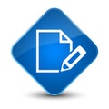 Edit document icon elegant blue diamond button Royalty Free Stock Photo