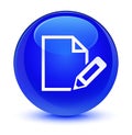 Edit document icon glassy blue round button Royalty Free Stock Photo