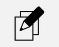 Edit Document Icon Pen Pencil Editing Contract Copy Duplicate Note Notepad Business Page Paper Shape Sign Symbol EPS Vector Royalty Free Stock Photo