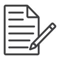 Edit document line icon, web and mobile, edit file