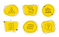 Edit document, Management and Survey progress icons set. Report, Online chemistry and Question mark signs. Vector