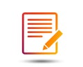 Edit document sign icon. Edit content button. Royalty Free Stock Photo
