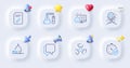 Edit document, Talk bubble and Fast verification line icons. For web app, printing. Vector