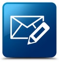 Edit email icon blue square button Royalty Free Stock Photo