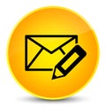 Edit email icon elegant yellow round button