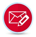 Edit email icon flat prime red round button