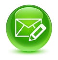 Edit email icon glassy green round button