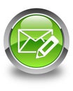 Edit email icon glossy green round button Royalty Free Stock Photo