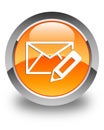 Edit email icon glossy orange round button Royalty Free Stock Photo