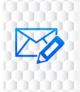 Edit email icon hexagon seamless pattern abstract white background