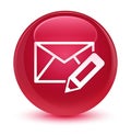 Edit email icon glassy pink round button