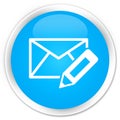 Edit email icon premium cyan blue round button Royalty Free Stock Photo