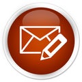 Edit email icon premium brown round button