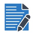Edit file glyph color vector icon Royalty Free Stock Photo