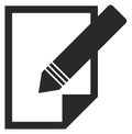 Edit icon. Paper sheet with pencil. Black line symbol