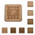 Edit movie wooden buttons Royalty Free Stock Photo