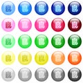 Edit note icons in color glossy buttons Royalty Free Stock Photo