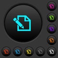 Edit with pencil dark push buttons with color icons