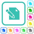 Edit with pencil solid vivid colored flat icons