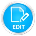 Edit premium cyan blue round button Royalty Free Stock Photo