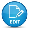 Edit special cyan blue round button Royalty Free Stock Photo