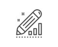 Edit statistics line icon. Pencil chart sign. Seo management. Vector