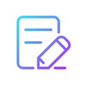 Edit text pixel perfect gradient linear ui icon Royalty Free Stock Photo