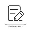 Edit text pixel perfect linear ui icon Royalty Free Stock Photo