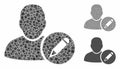 Edit user Mosaic Icon of Joggly Pieces Royalty Free Stock Photo