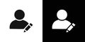 Edit user icon Flat line illustration