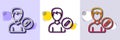 Edit User line icon. Male Profile sign. Halftone dotted pattern. Vector