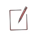Edit vector icon. Document pencil edit on white isolated background