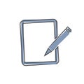 Edit vector icon. Document pencil edit on white isolated background