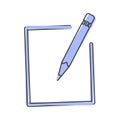 Edit vector icon on white isolated background. Document pencil edit