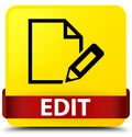 Edit yellow square button red ribbon in middle