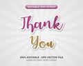 Editable beautiful text effect. Thank you for the greeting card text effect. Fun graphic style Royalty Free Stock Photo