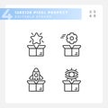 Editable black product management icons set