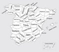 Editable blank map of Spain.