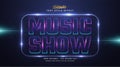 Editable Colorful Music Show Text in Retro Style with Glowing Neon Effect