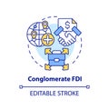 Customizable conglomerate FDI icon