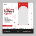 Editable Creative Marketing Agency Social Media Post Business Template Design Royalty Free Stock Photo
