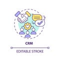 2D customizable CRM line icon concept