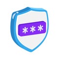 An editable 3d style icon of secure password