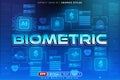 Editable 3d text effect biometric data for banner and poster template design Royalty Free Stock Photo
