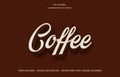 Editable 3D text effect in bold brown coffee vector art. eps 10 Royalty Free Stock Photo
