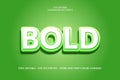 Editable 3D text effect in bold green vector art. Royalty Free Stock Photo